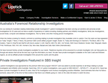 Tablet Screenshot of lipstickinvestigations.com.au